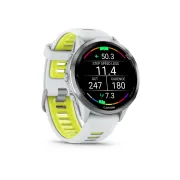Garmin Forerunner 970 - ceas multisport cu GPS si AMOLED - alb Titanium with Whitestone Case and Whitestone | Translucent Amp Yellow Band