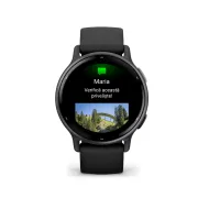 Garmin - Vivoactive 5 smartwatch cu GPS și AMOLED - ramă gri slate din aluminiu - carcasă neagră şi bratara din silicon