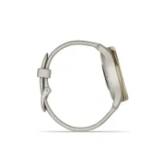 Garmin vivomove Trend - Ramă Cream Gold din oţel inoxidabil - carcasă French Grey - curea din silicon