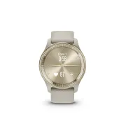 Garmin vivomove Trend - Ramă Cream Gold din oţel inoxidabil - carcasă French Grey - curea din silicon