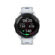 Garmin - Forerunner 265 ceas multisport cu GPS AMOLED - Ramă neagră cu carcasă Whitestone şi curea din silicon Whitestone/Tidal Blue