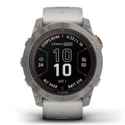 Garmin - fenix 7x Pro Sapphire Solar smartwatch premium cu incarcare solara 51mm - ramă din titanium si curea din silicon gri|portocaliu
