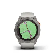 Garmin - fenix 7x Pro Sapphire Solar smartwatch premium cu incarcare solara 51mm - ramă din titanium si curea din silicon gri|portocaliu