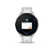 Garmin - Forerunner 165 Music ceas multisport cu GPS AMOLED - alb Whitestone - gri mist grey
