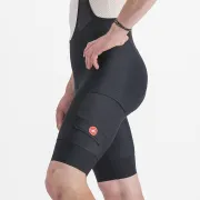 Castelli - pantaloni ciclism scurti cu bretele - Unlimited Cargo Bibshort - 15-35 gr C - negru