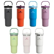 Stanley - termos tip sticla cu pai - Flip Straw Tumbler - alb polar - 890 ml