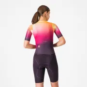 Castelli - costum triatlon cu maneca scurta - Free Sanremo 3 W Suit Short Sleeve - negru | portocaliu vivid