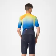 Castelli - costum triatlon cu maneca scurta - Free Sanremo 3 Suit Short Sleeve - albastru belgian | portocaliu
