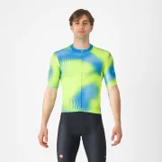 Castelli - tricou ciclism maneca scurta regular fit - Vortice Jersey - albastru | verde lime