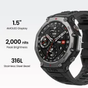 Smartwatch sport cu GPS si ecran AMOLED - Amazfit T-Rex 3 - lava