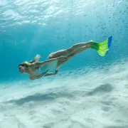 Finis - labe inot adulti Luna Monofin - roz inchis pepene verde fluo