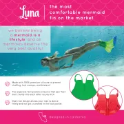 Finis - labe inot adulti Luna Monofin - roz inchis pepene verde fluo