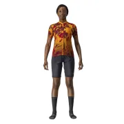 Castelli - tricou ciclism pentru femei, maneca scurta Unlimited Sentiero jersey - portocaliu visiniu barbaresco