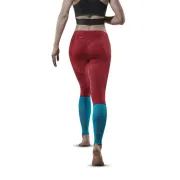CEP - colanti de alergare - Run compression Tights 3.0 W - Rosu Inchis I Petrol