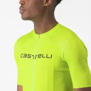 Castelli - tricou ciclism maneca scurta regular fit - Prologo Lite Jersey - 16-38 gr C - verde lime | verde inchis