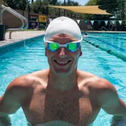 Finis - ochelari inot pentru triatlon Hayden Goggles - verzi cu lentila oglinda portocalie