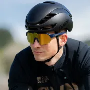 Ochelari de soare electro fotocromatici React Swiss OPTRAY ORION - lentila aurie si rama bleumarin