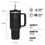 Stanley - termos tip sticla cu pai - Quencher H2.0 Tumbler - Ash - 1.18L