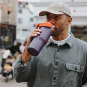 Stanley - termos tip sticla cu pai - Iceflow Flip Straw Tumbler - Plum - 890 ml