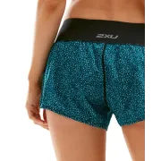 2XU - Short alergare XVENT Free Short 3" W - Rain Spot- Ocean Teal