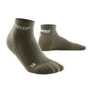 CEP - sosete compresie scurte femei The Run W Socks Low Cut - verde inchis maslina gri deschis