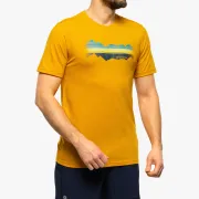 Smartwool - tricou sport unisex maneca scurta Mountain Horizon Graphic Short Sleeve Tee - galben intens miere
