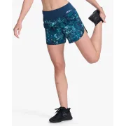 2XU - Pantaloni scurti de alergare pentru femei Aero 5 inch Shorts - albastru multicolor