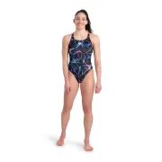Arena - costum inot femei intreg - W Swimsuit Swim Pro Back Allover - Black I Multi I Freak Rose
