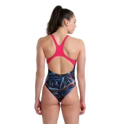 Arena - costum inot femei intreg - W Swimsuit Swim Pro Back Allover - Black I Multi I Freak Rose