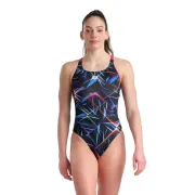 Arena - costum inot femei intreg - W Swimsuit Swim Pro Back Allover - Black I Multi I Freak Rose