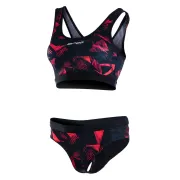 Orca - Costum de baie doua piese pentru Femei Bra &amp; Bikini - print negru rosu
