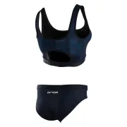 Orca - Costum de baie doua piese pentru Femei Bra &amp; Bikini - print albastru inchis