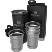 Stanley - set 4 pahare de shot + recipient - Adventure Pre-Party Shot Glass + Flask Set - negru Matte Black Pebble