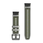 Garmin QuickFit 22 - curea silicon - gri Fog|verde Moss