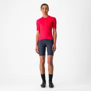 Castelli - tricou ciclism maneca scurta tailored fit - Espresso W Jersey - rosu Hibiscus | gri