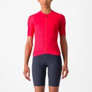 Castelli - tricou ciclism maneca scurta tailored fit - Espresso W Jersey - rosu Hibiscus | gri
