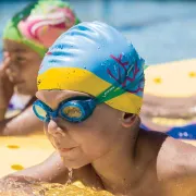 Finis - Casca inot silicon pentru copii Mermaid Silicone Cap Paradise - albastru deschis mov