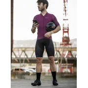 Spiuk - Pantaloni scurti ciclism Max carbon bordeaux bibshort - negru