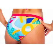 Z3R0D - slip Costum baie femei two pieces - rosu galben albastru Expressive Resort