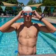 Finis - ochelari inot adulti Circuit 2 Goggles - alb cu lentila rosie oglinda