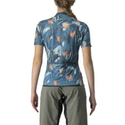 Castelli - tricou ciclism pentru femei, maneca scurta Unlimited Sentiero jersey - albastru bleu portocaliu coral