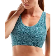 2XU - Bustiera sport pentru femei - XVENT Strappy Back Crop Rain Spot - albastru ocean