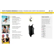 Finis - Costum de baie intreg Fete Bladeback - verde inchis pin solid