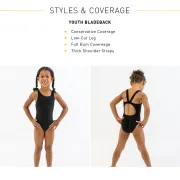 Finis - Costum de baie intreg Fete Bladeback - negru