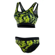 Orca - Costum de baie doua piese pentru Femei Bra &amp; Bikini - print albastru royal verde lime