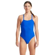 Finis - Costume de baie intreg pentru femei - Skinback Solid - albastru blueberry