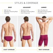 Finis - Slip inot barbati - Brief Solid - Visiniu Cabernet