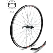 Roata CROSSER X2 36H 26" Fata QR Disc capsata Negru