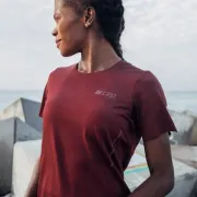 CEP - tricou tehnic - run shirt short sleeve W - dark red