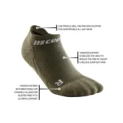 CEP - sosete compresie sub glezna - the run socks no show v4 - olive